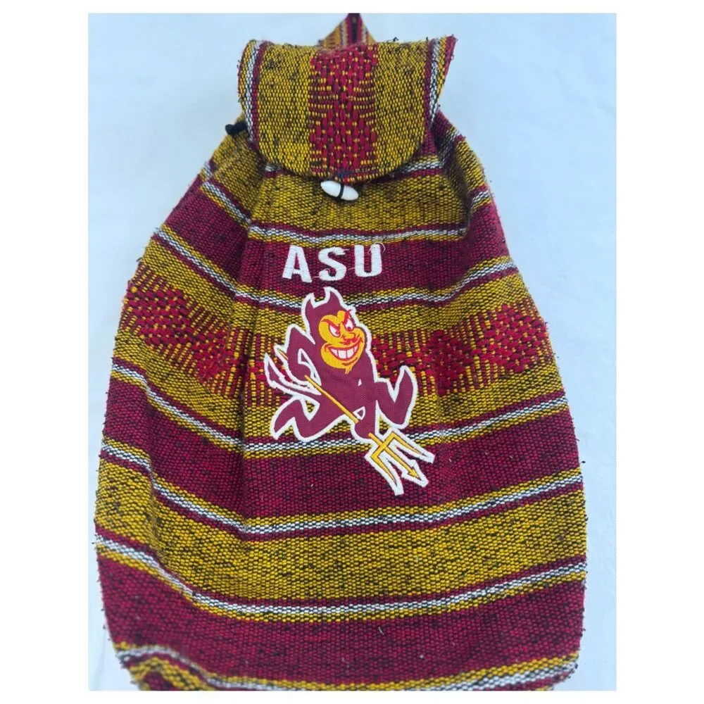 Arizona State University Southwestern Woven Backpack Maroon Gold Sparky Mascot